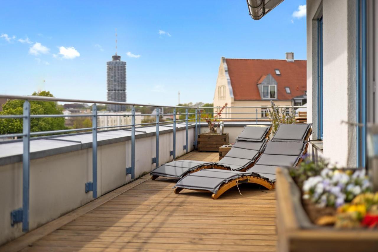 Arbio I Premium Penthouse Apartment اوغسبورغ المظهر الخارجي الصورة
