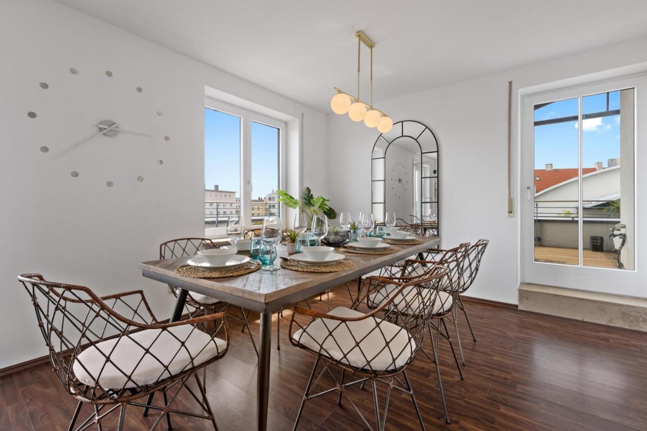 Arbio I Premium Penthouse Apartment اوغسبورغ المظهر الخارجي الصورة